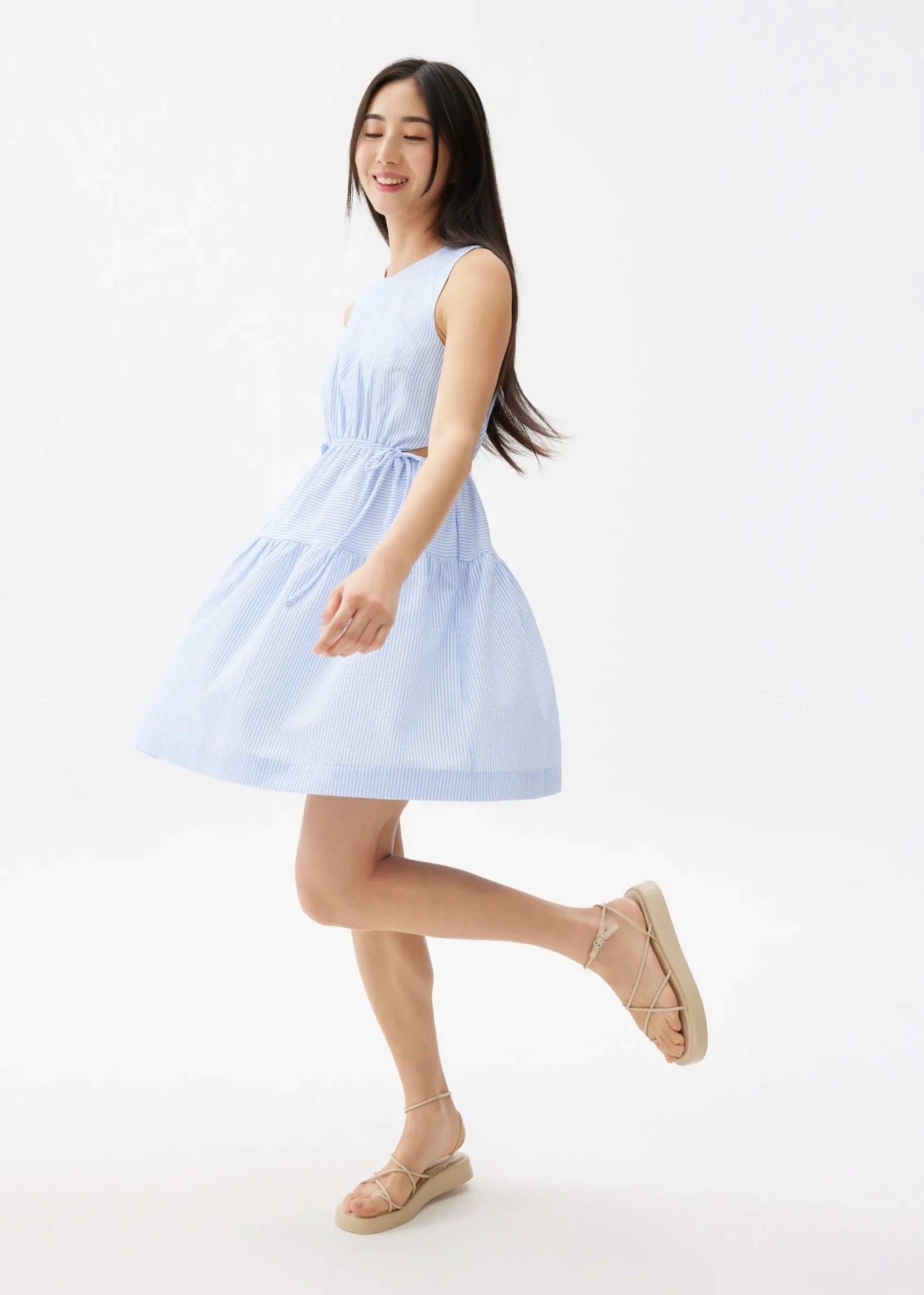 Striped Fit & Flare Mini Dress