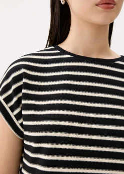Striped Jersey Shift Mini Dress