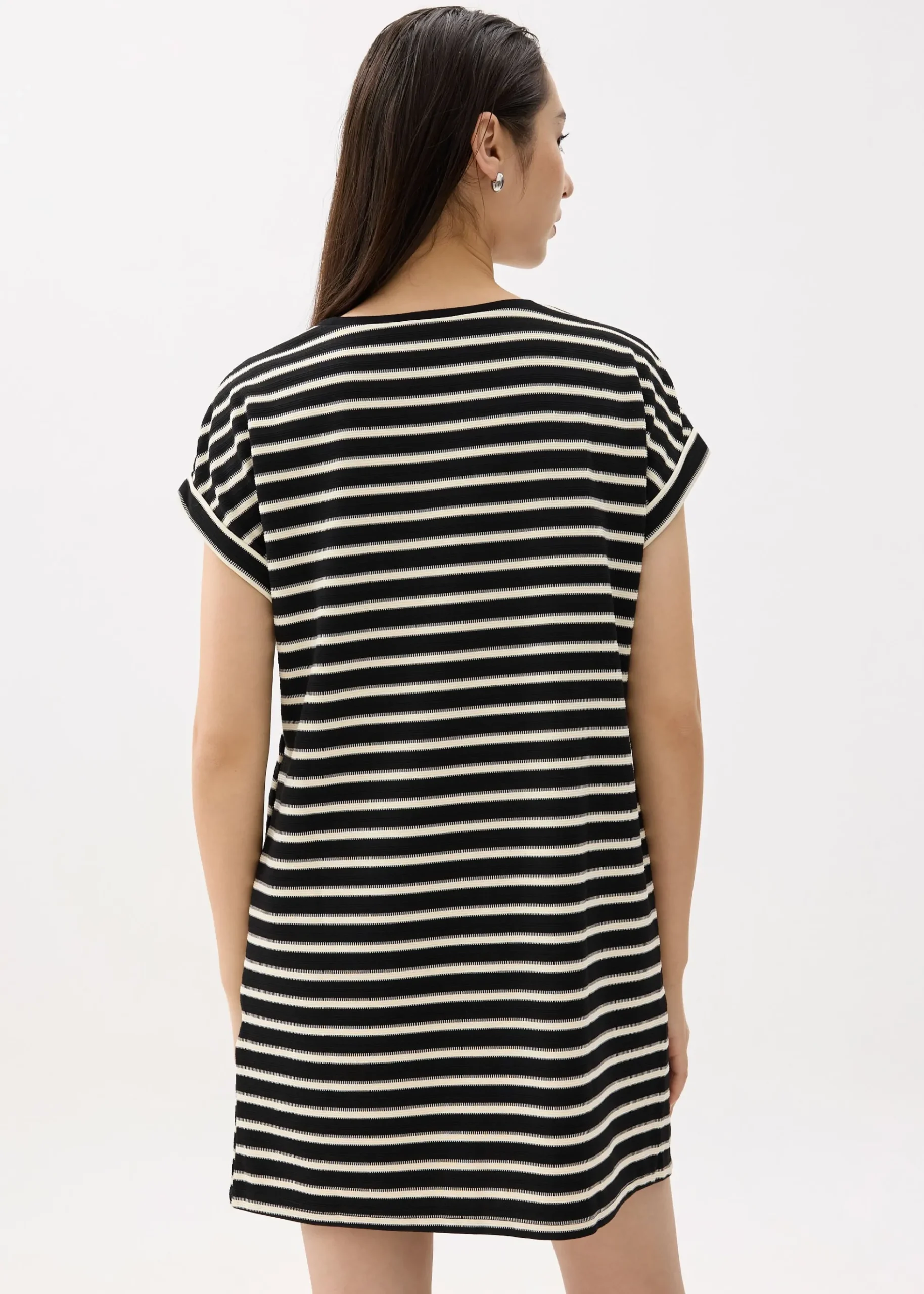 Striped Jersey Shift Mini Dress