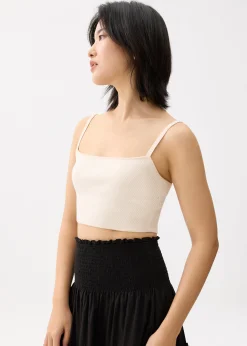 Striped Knit Crop Camisole Top