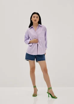 Striped Oversized Collared Shirt