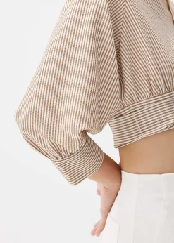 Striped Puff Sleeve Blouse