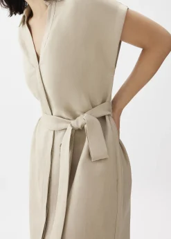 Suri Classic Linen Belted Shirt Dress