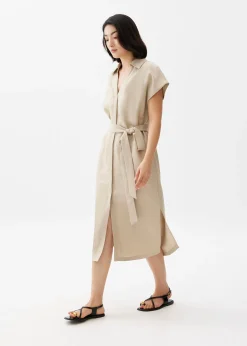 Suri Classic Linen Belted Shirt Dress