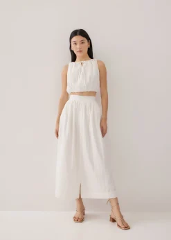 Suzanne Elastic Cotton Crop Top