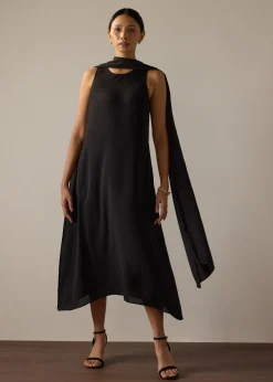 Suzanne Multi-way Detachable Shawl Column Midaxi Dress