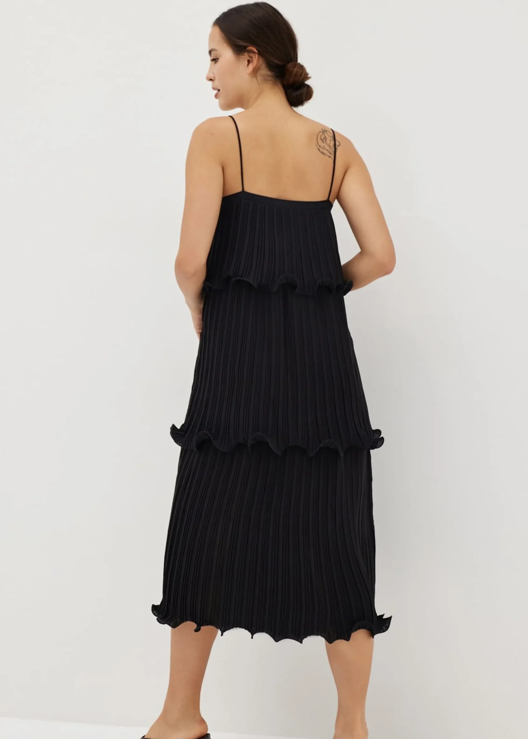 Taela Pleated Tiered Dress