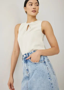Tahli Satin Front Twist Shell Top