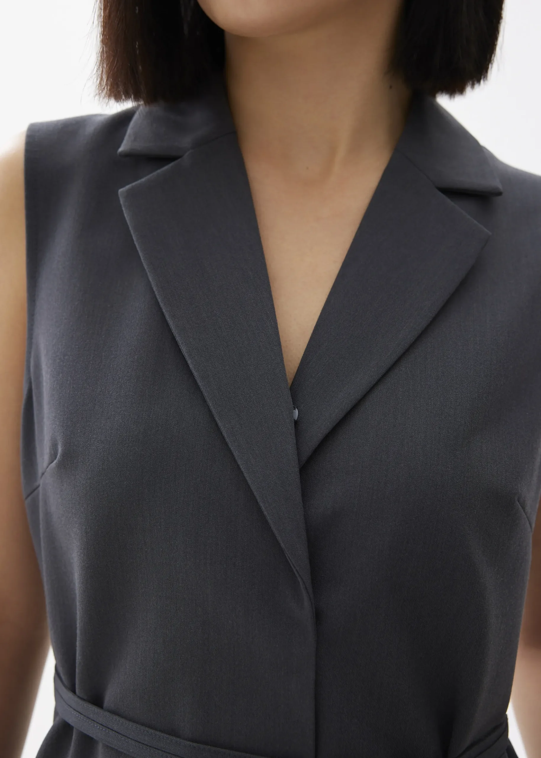 Tailored Collared Column Mini Dress