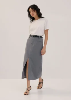 Tailored Column Midaxi Skirt