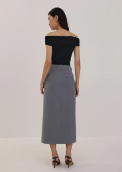 Tailored Column Midaxi Skirt