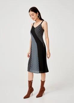 Tansy Mixed Print Midi Dress in Moroccan Reverie
