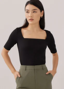 Tegan Fitted Square Neck Top