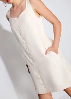 Textured Sweetheart Shift Mini Dress