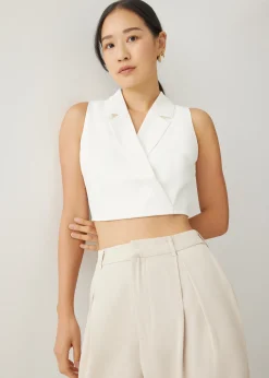 Theresa Tailored Collared Crop Top