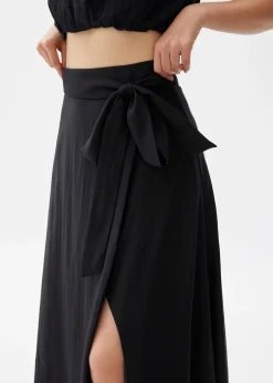 Tie Flare Maxi Skirt