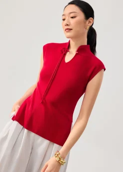 Tiffy Mandarin Collar Fitted Top
