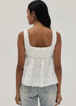 Tori Jacquard Square Neck Peplum Top