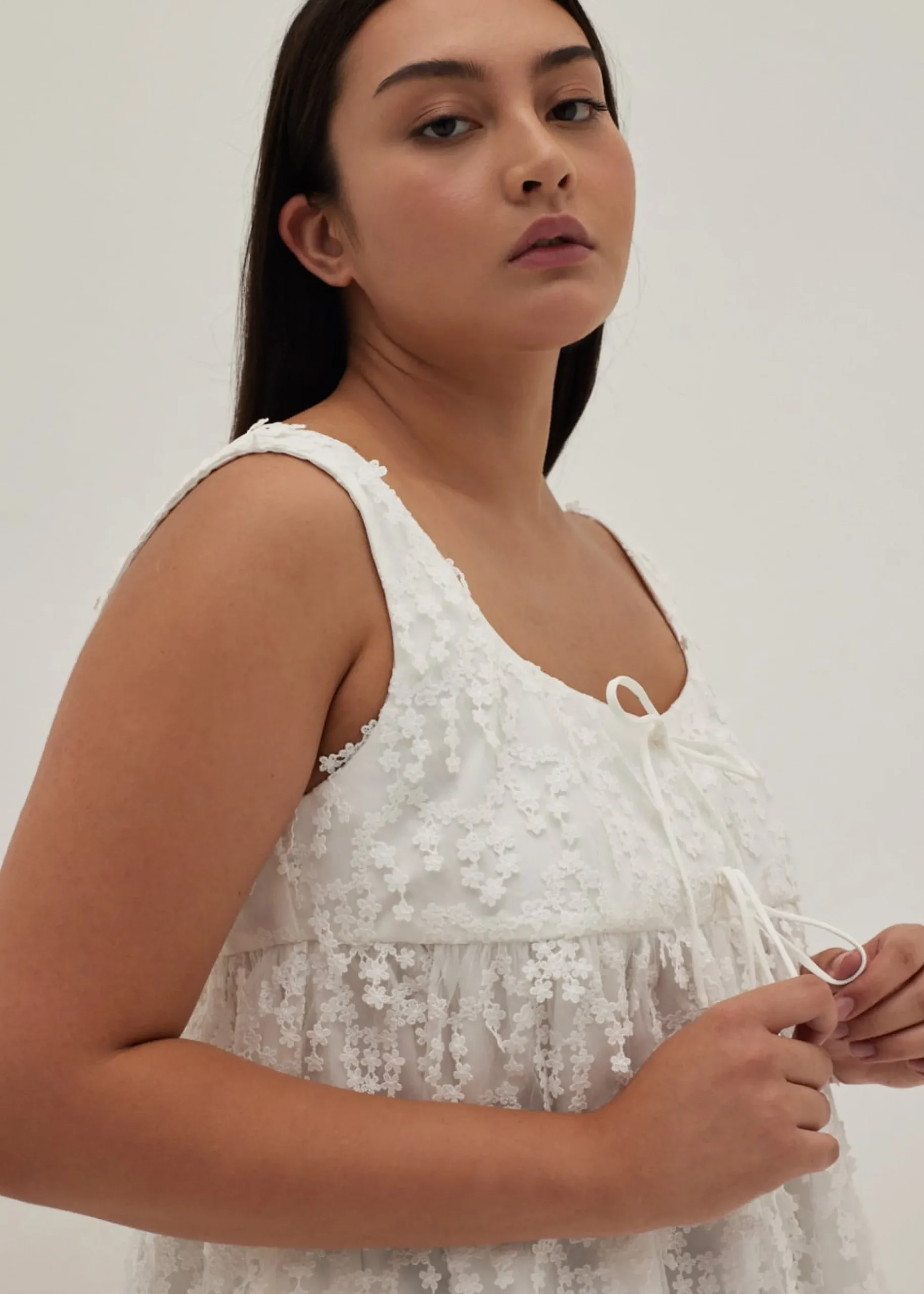 Tori Jacquard Square Neck Peplum Top