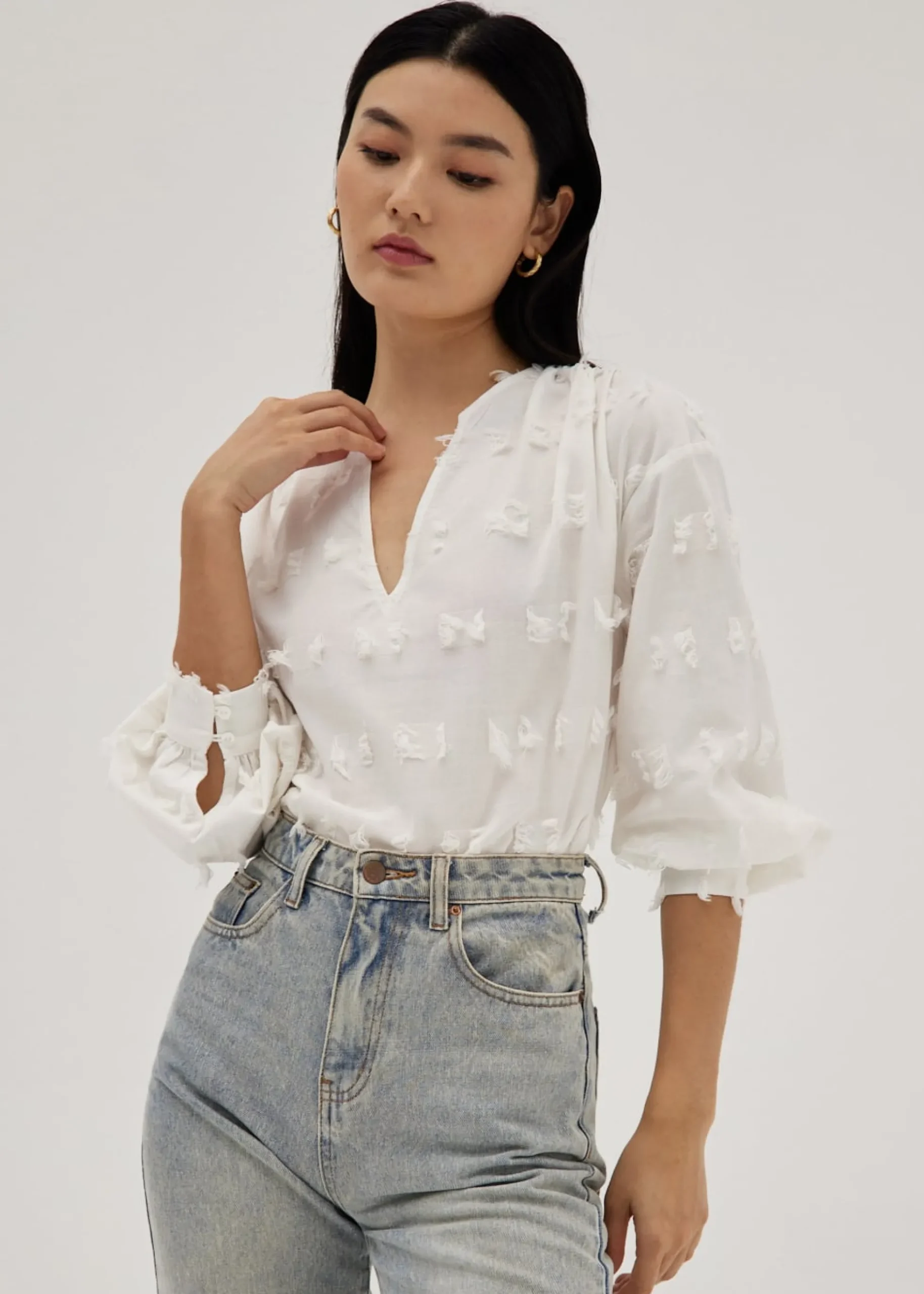 Toya Textured Poet Blouse