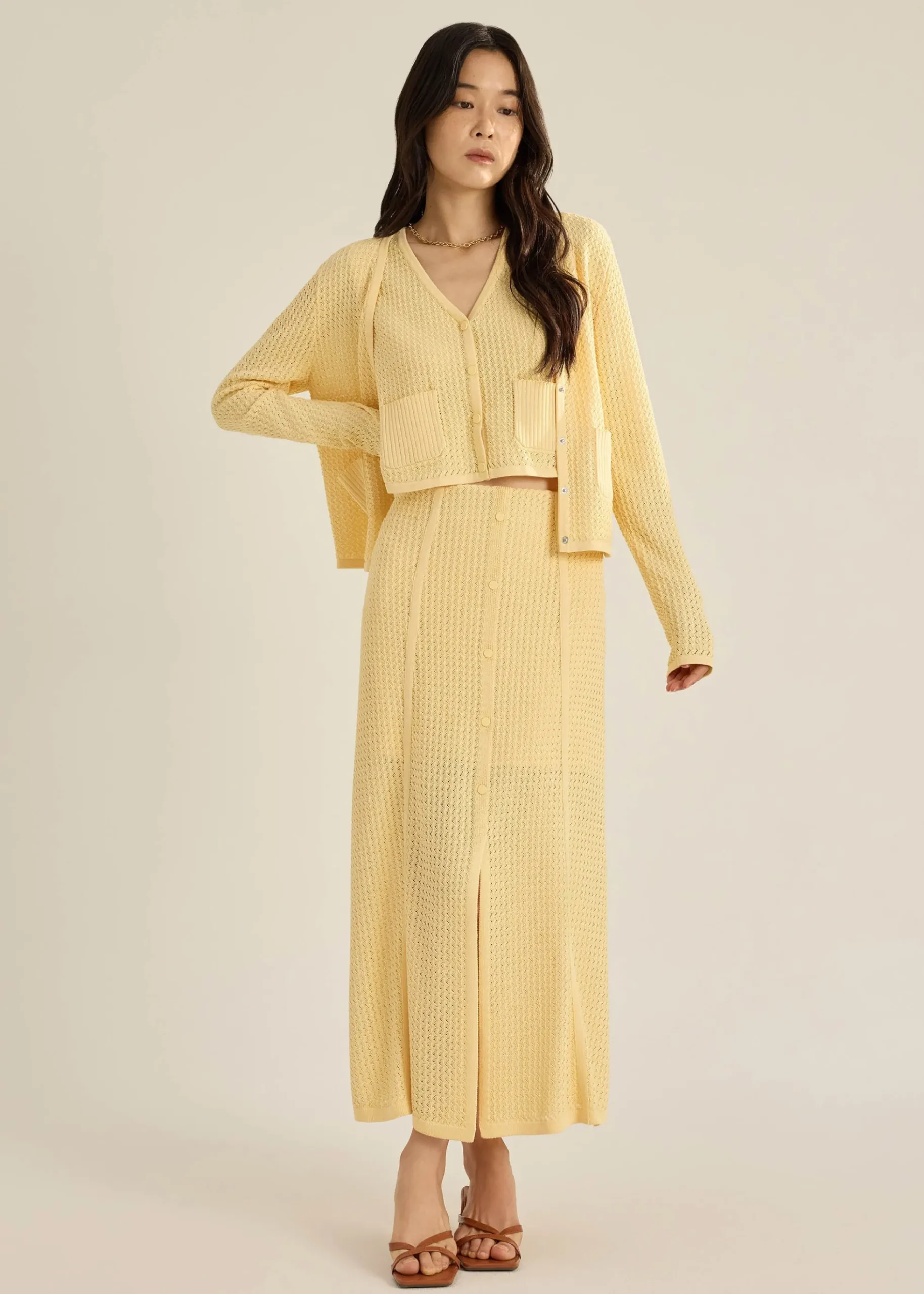 Trina Waffle Knit Boxy Cardigan