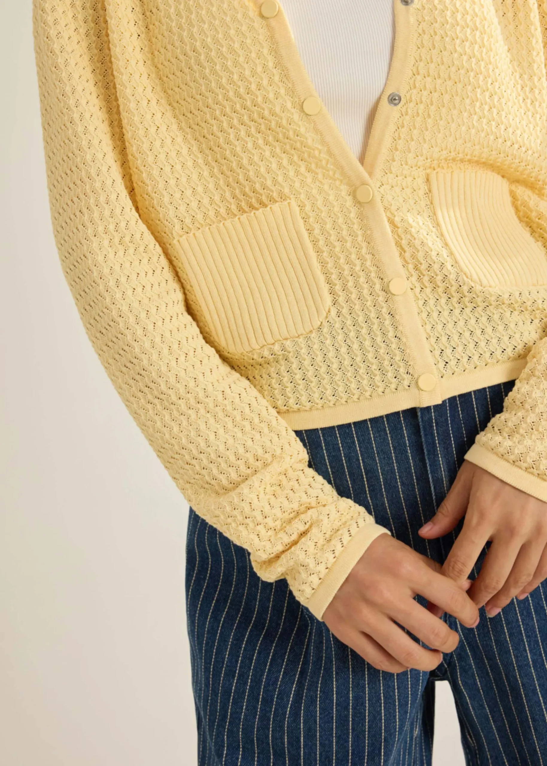 Trina Waffle Knit Boxy Cardigan