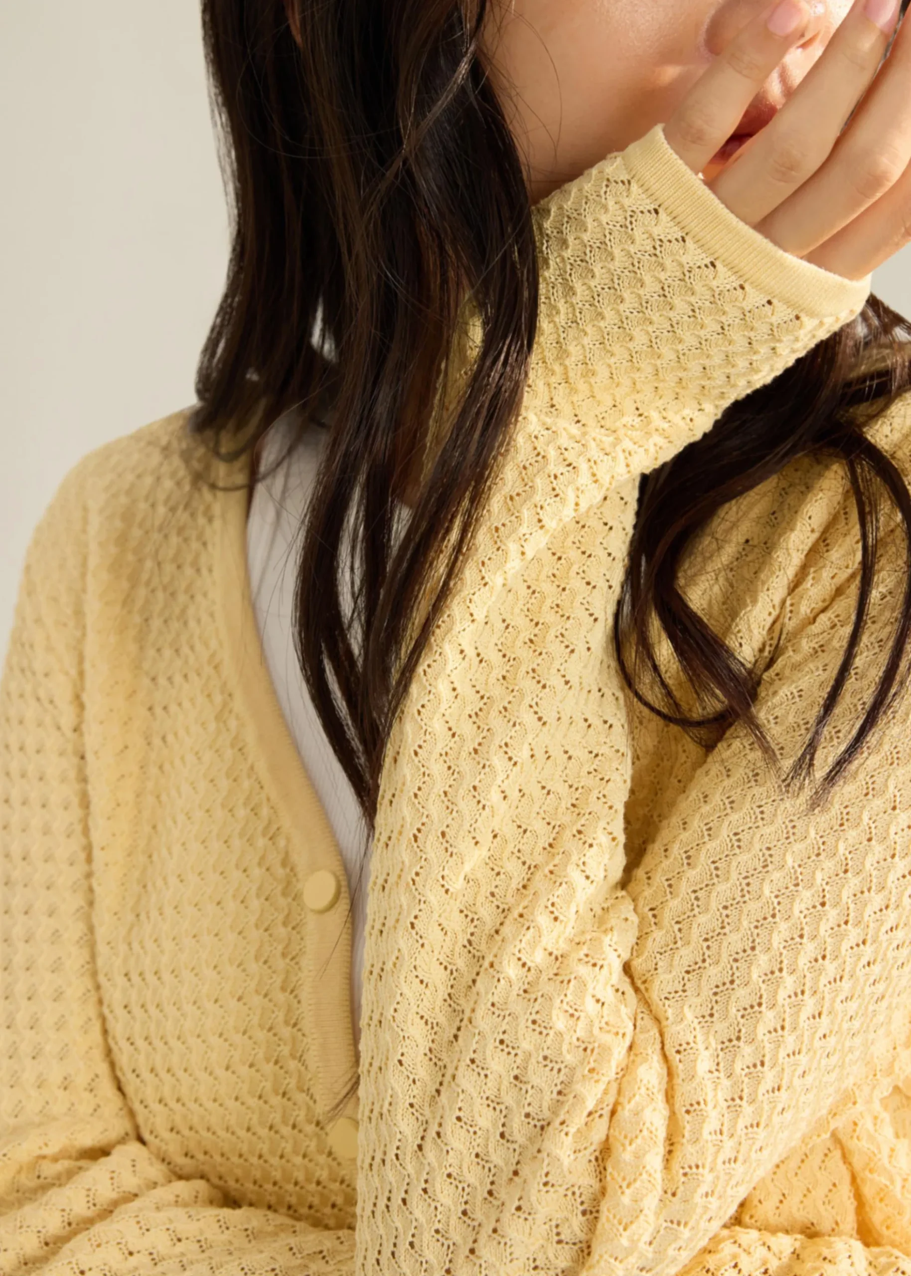 Trina Waffle Knit Boxy Cardigan