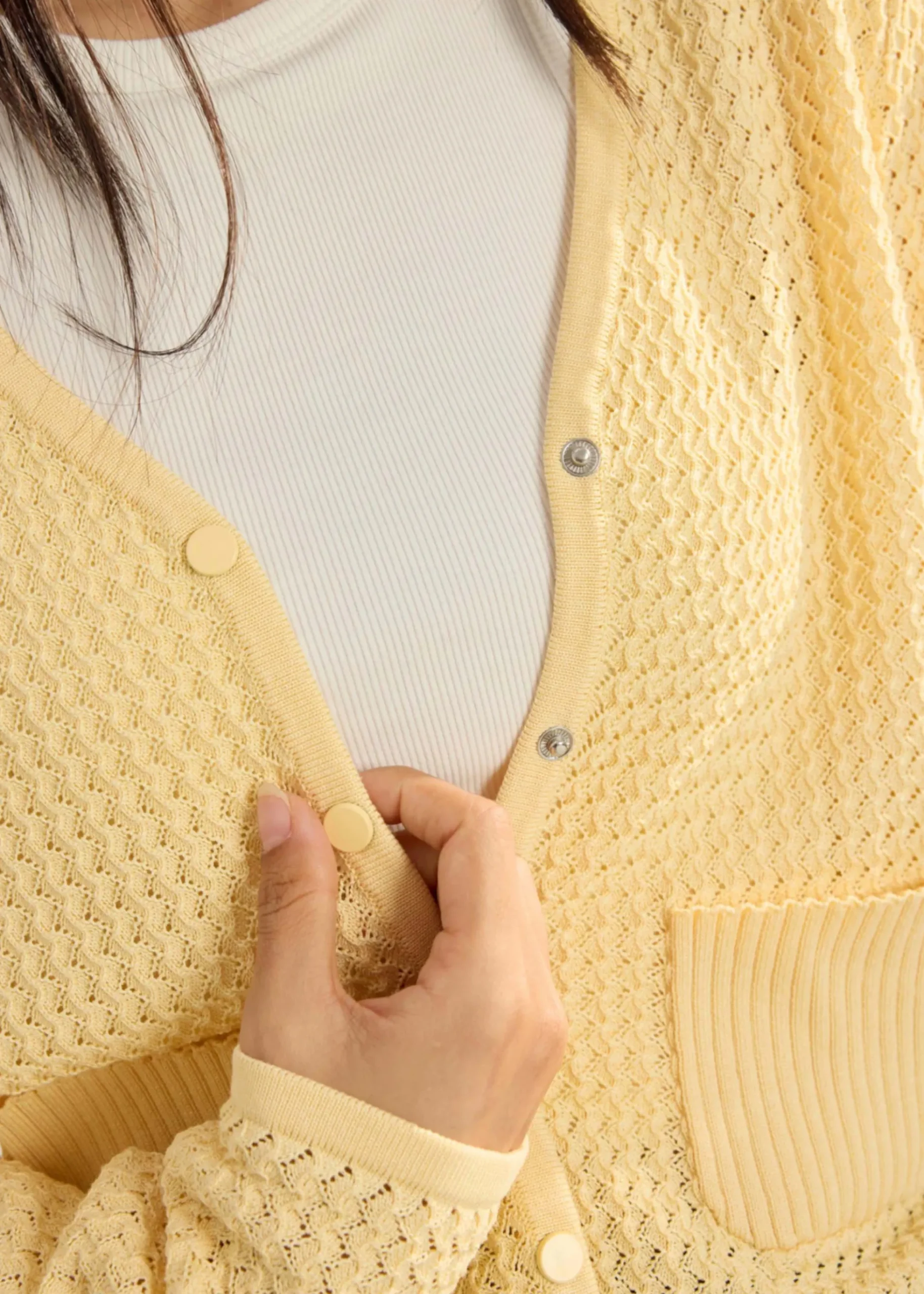 Trina Waffle Knit Boxy Cardigan