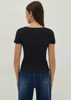 Trinity Ribbed Jersey Square Neck Top