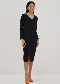 Tristenne V-neck Column Midi Dress