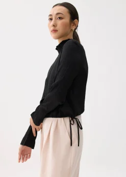 Turtle Neck Ruffle Long Sleeve Top