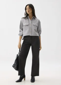 Tweed Boxy Crop Shirt