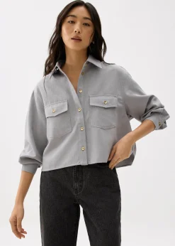 Tweed Boxy Crop Shirt