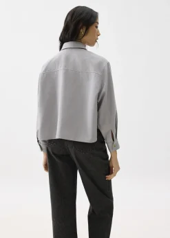 Tweed Boxy Crop Shirt