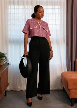 Tweed Boxy Cropped Top