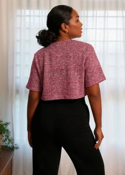 Tweed Boxy Cropped Top