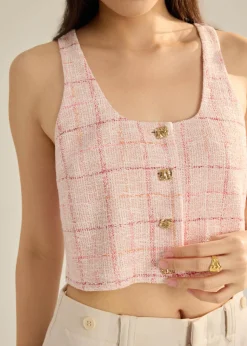 Tweed Boxy Shell Top