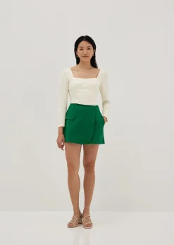 Tweed Bustier Long Sleeve Top