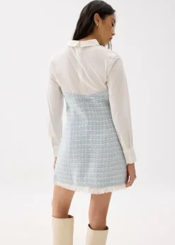 Tweed Cotton A-line Mini Dress