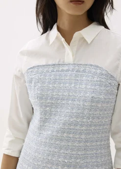 Tweed Cotton A-line Mini Dress