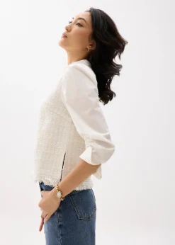 Tweed Cotton Collared Shirt