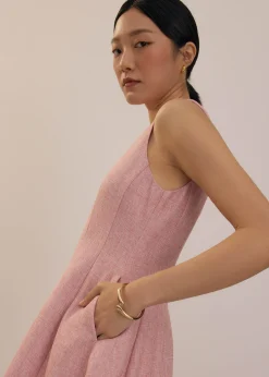 Tweed Round Neck Fit & Flare Mini Dress