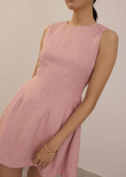 Tweed Round Neck Fit & Flare Mini Dress