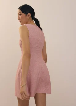 Tweed Round Neck Fit & Flare Mini Dress