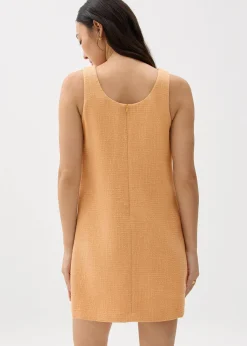 Tweed Scoop Neck Shift Mini Dress