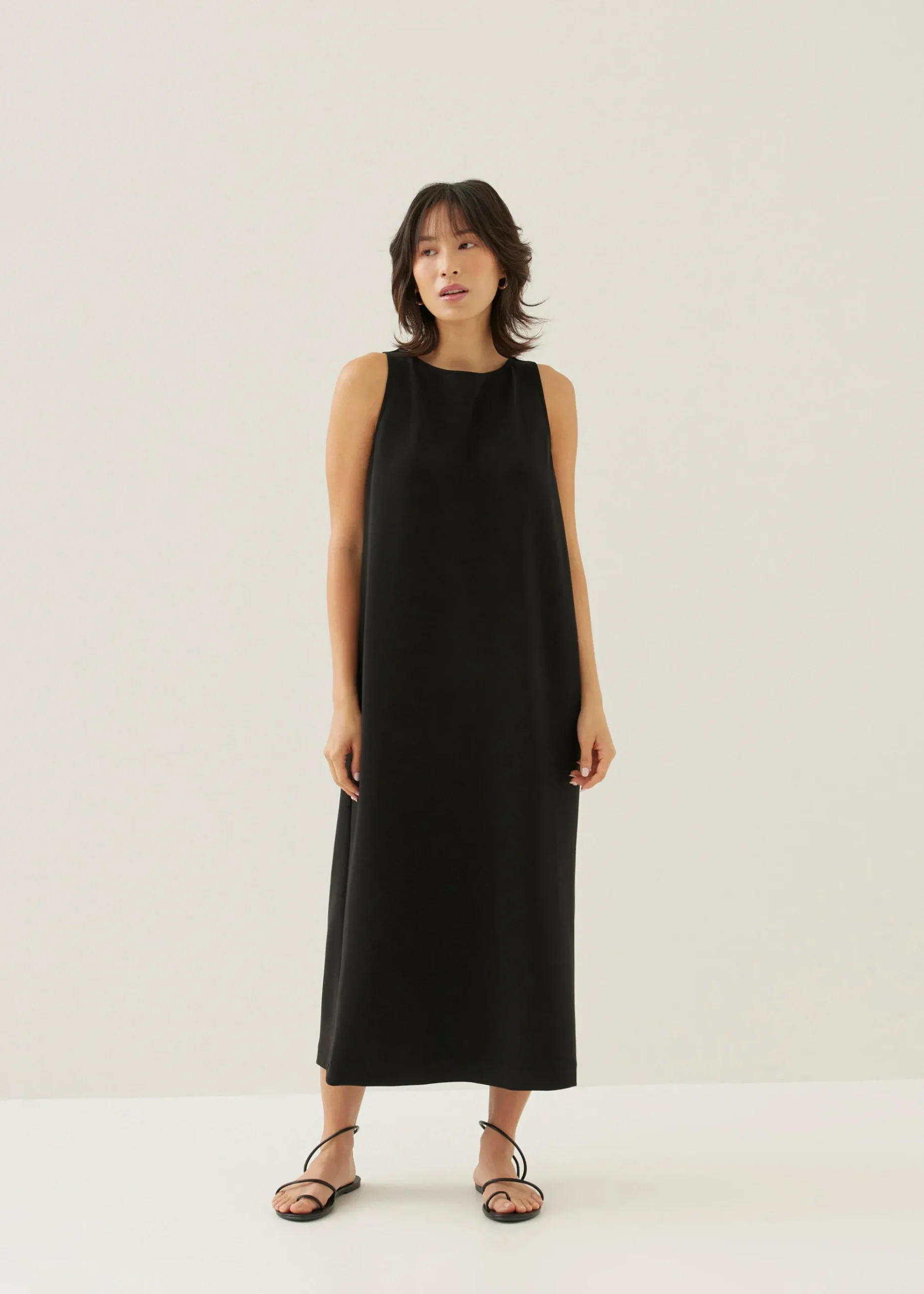 Vallie Neoprene Boat Neck Midaxi Dress