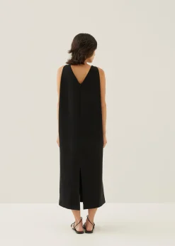 Vallie Neoprene Boat Neck Midaxi Dress
