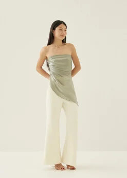 Valrie Asymmetric Ruched Tube Top