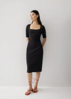 Vangie Square Neck Pencil Midi Dress