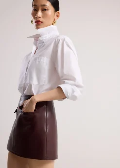 Vegan Leather A-Line Mini Skirt